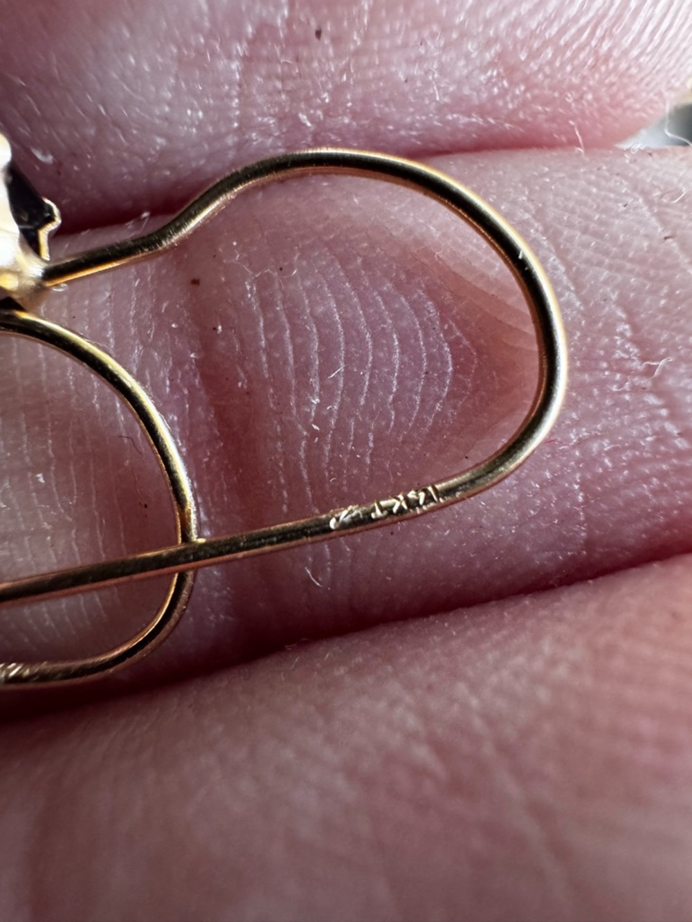 Solid 14k yellow gold genuine royal sapphire earrings - Picture 3 of 9